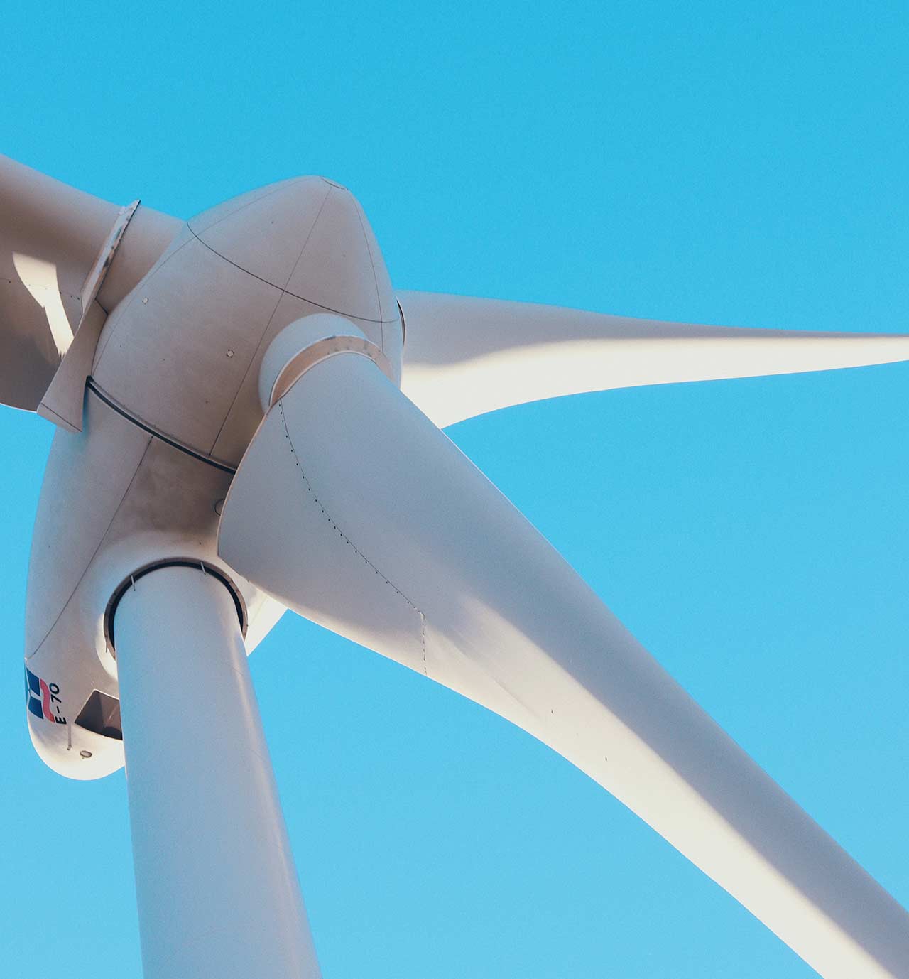 Wind Turbine Blades Closeup Gros plan des pales d’éoliennes